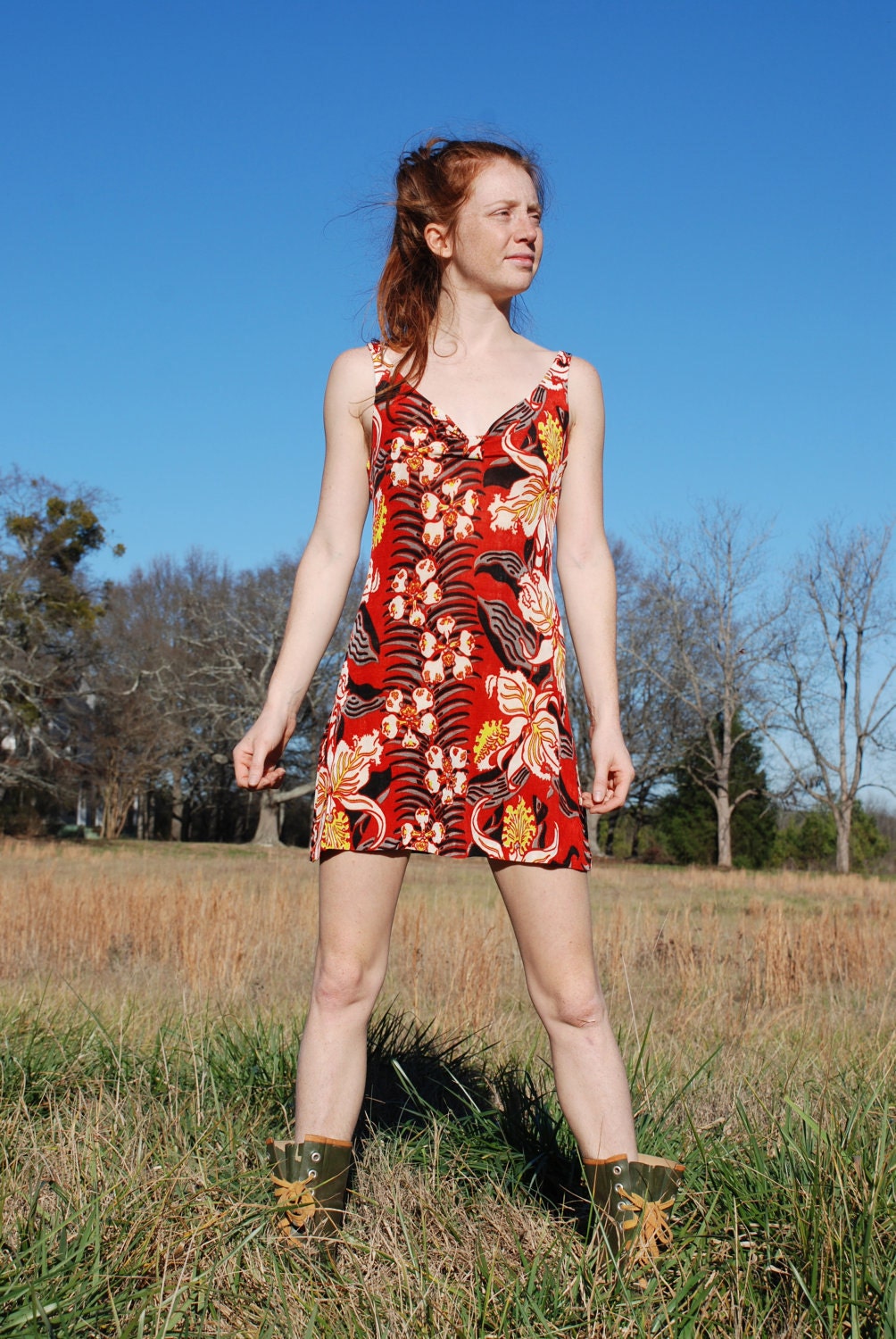 SALE Betsey Johnson red flower dress Size 6