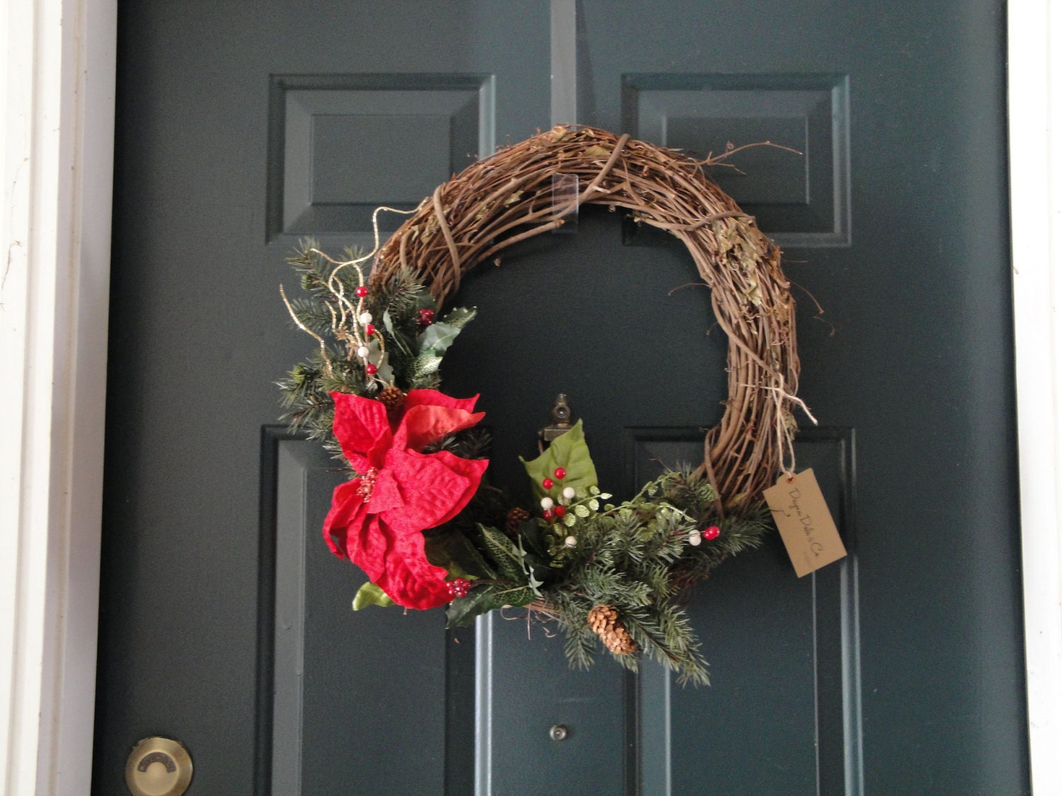 18" Grapevine Wreath "Red Velvet"