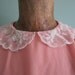 peter pan collar dress/ 1960s dress/ lace collar 60s dress S