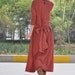Pleated Linen Long Dress Gown - Custom Made