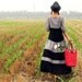 Linen Contrast Color Long Dress- Made to order