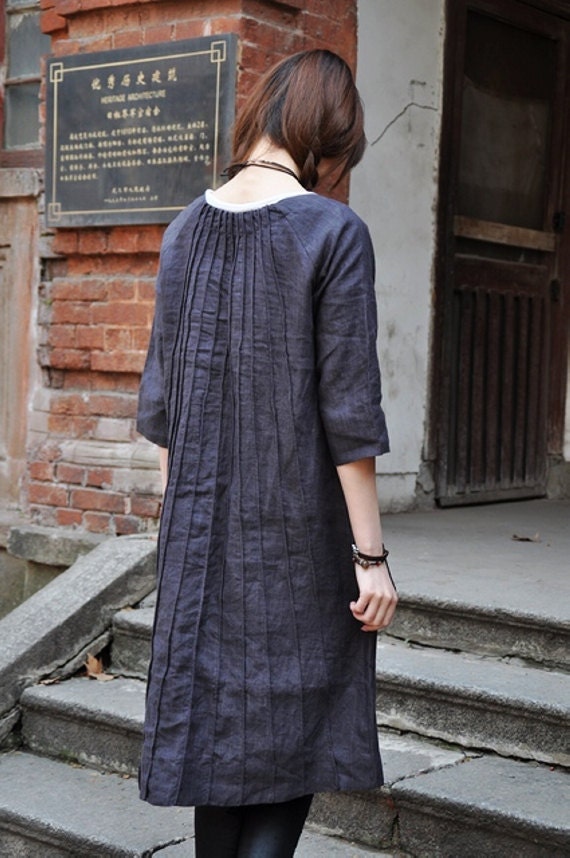 Linen Tunic Dress - Linen Shirt Tunic - Custom Made