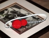 READY TO SHIP l Queen of Hearts Inspired Rosette Headband l Alice in Wonderland l Newborn Infant Toddler 0-12M l by Born Tutu Rock