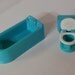 Sale Lot 2 Vintage PLASCO Plastic Aqua Blue Bathroom Fixtures Tub Toilet Doll Furniture
