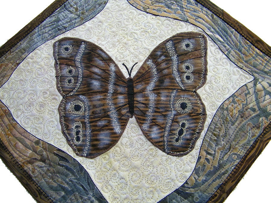 Butterfly, Art Quilt, Miniature Quilt Hanging