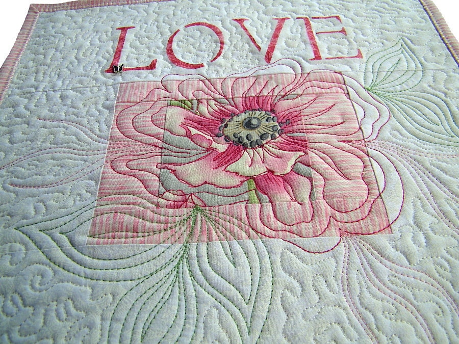 Art Wall Hanigng Quilt, Cottage Chic Wall Decor Under 50