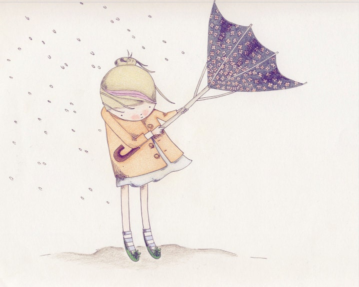 Clementine in the Rain, 8x10 Print