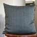 Pillow cover linen green and black - herringbone tweed fabric - 14x14