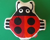 Ladybug 100% cotton decorative cushion by Bibu
