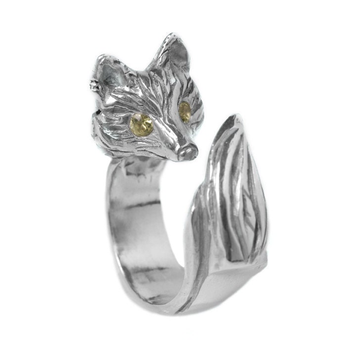 Remarkable Sterling Silver Fox RIng