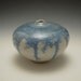 Small Ceramic Bud Vase with Blue Slip and Shino Glaze, Pottery Vase, Flower Vase, made from Recycled Stoneware Clay