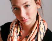 Organic "Tangerine Tiger"  Cotton Circle Scarf