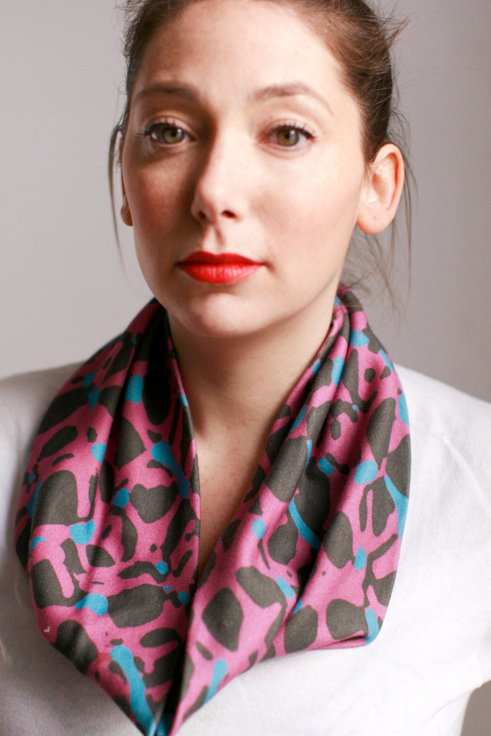 Bold "Purple Elephant" Organic Cotton Knit Cowl