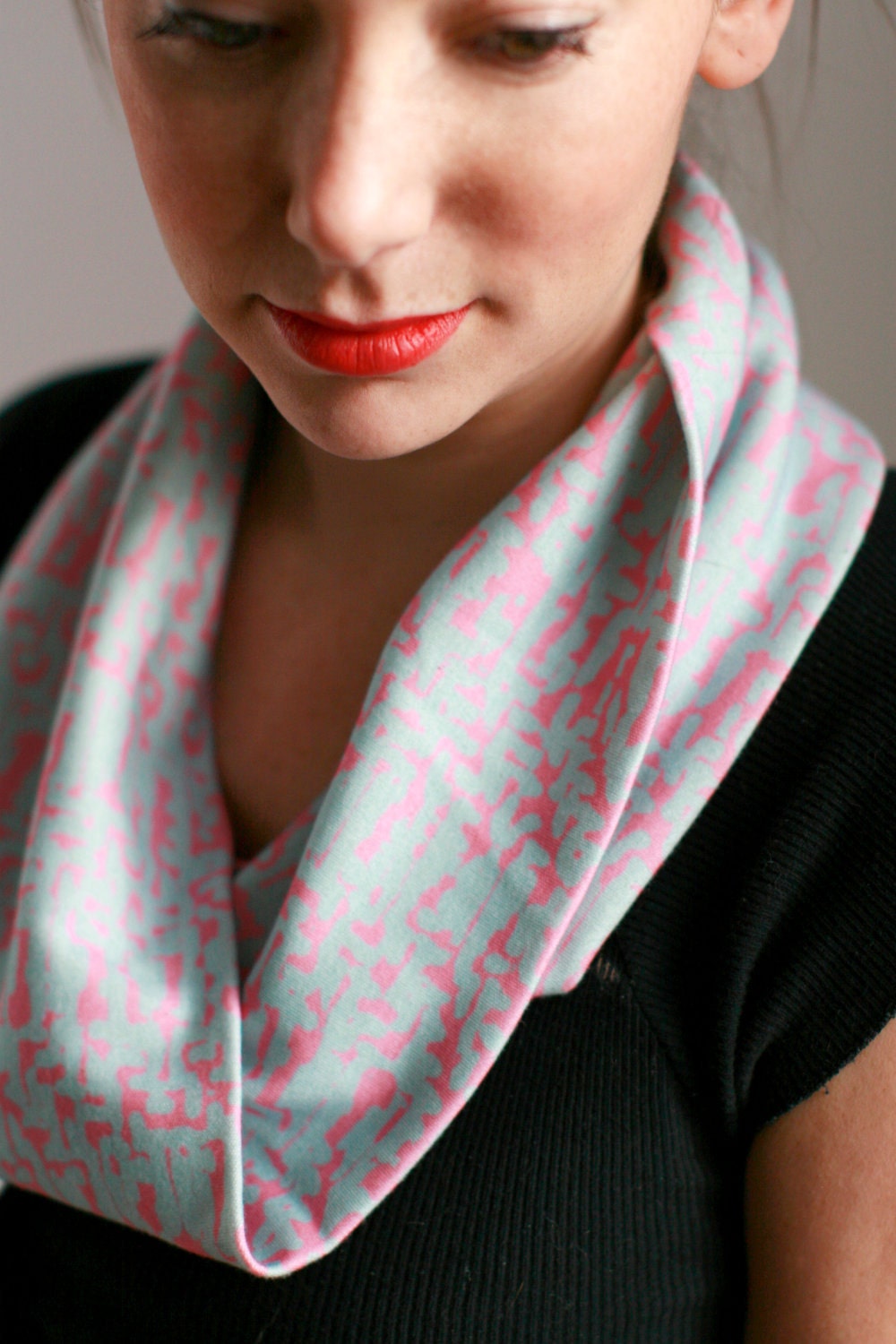 Pink & Blue"Hound"  Organic Cotton Knit Cowl