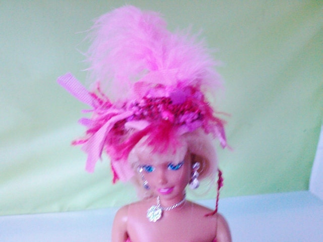 New handmade ASCOT STYLE DRESS and Hatdesigned fort- barbie doll clothes    (nannycheryl original)    804  x  81