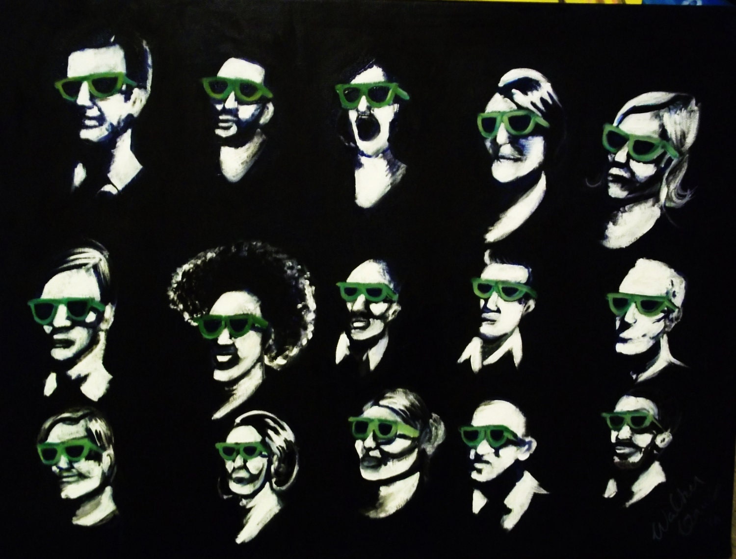 And Now Our Feature Presentation------- Pop Art Cinema Audience Painting SALE