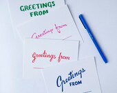 Assorted Colored Greetings - set of 4 cards