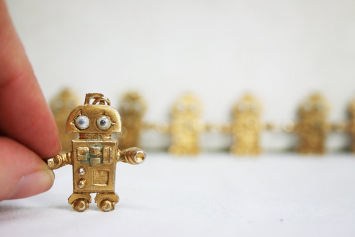 Vintage Mid Century Robot Charm