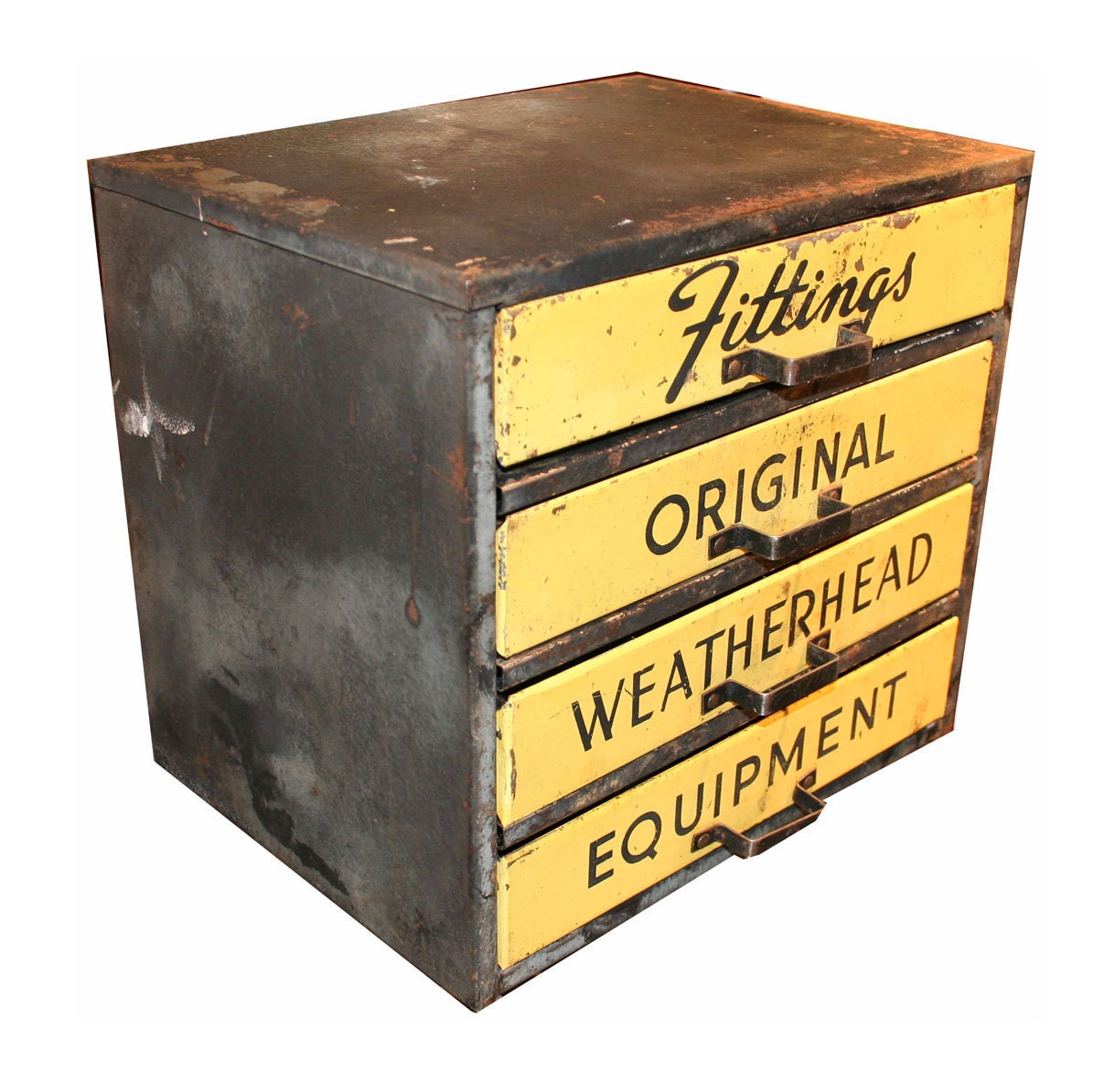 Vintage Industrial Metal Parts Cabinet -- Fittings Original Weatherhead Equitpment