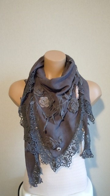Very Trendy Anthracite Shawl,The Latest Fashion,Best Gift for xmas,valentines day or another special day