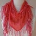 Coral Headband Necklace Woman Scarf- Tassel-Cowl With Lace Edge-2012 Fashion-Turkish Style-Yemeni Style-Turkish Traditional Scarf