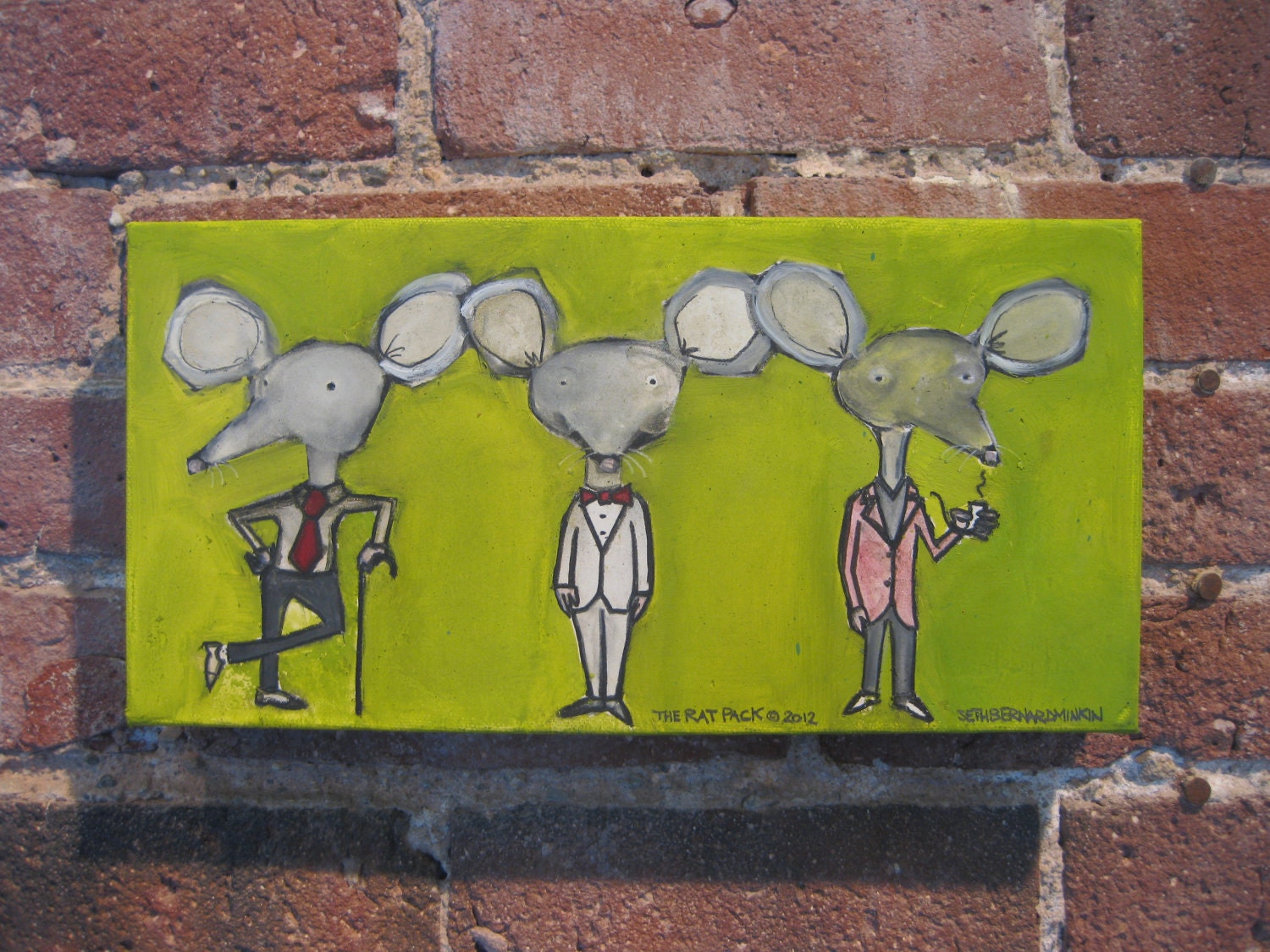 The Rat Pack 6" x 12", oil on canvas