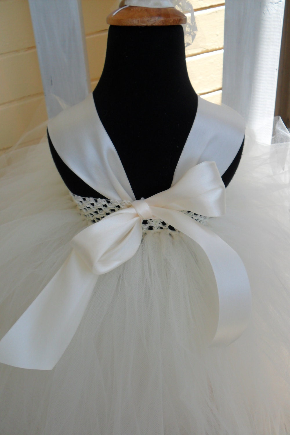 Flower Girl Dress, Traditional Ivory Flower Girl Tutu Dress, Communion