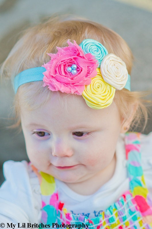Baby Headband... Baby Girls Headband - Newborn Headband - Infant Headband - Rose Headband - Headband