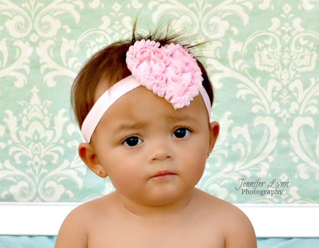 Baby Girls Headbands.... Birthday Headbands... Pink Headbands
