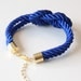 Arm Candy - True Blue silk Knot Bracelet - 24k gold plated