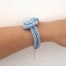 Pale Blue silk cord Bracelet - 24k gold plated