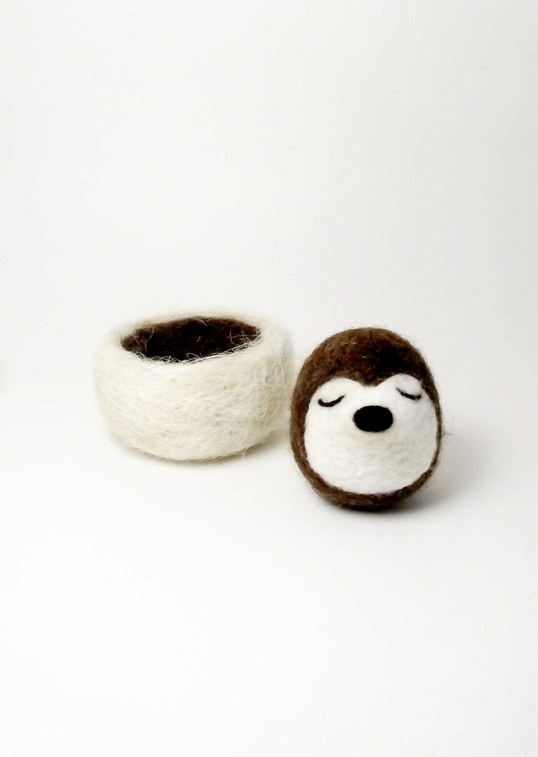 Needle felt hedgehog - nesting animal - heirloom - nursery decor