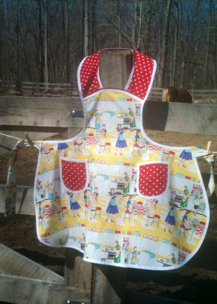 50's HOUSEWIFE APRON Retro Vintage by CustomHollyDavidson