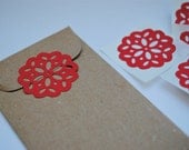 50 Doily Seals -Stickers - You Choose Color