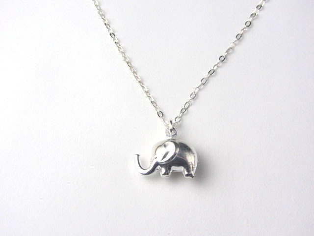 Tiny Elephant Necklace, Sterling Silver
