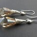 Champagne Swarovski crystal earrings, elongated dangle earrings, wire wrapped crystal earrings, Swarovski crystal earrings