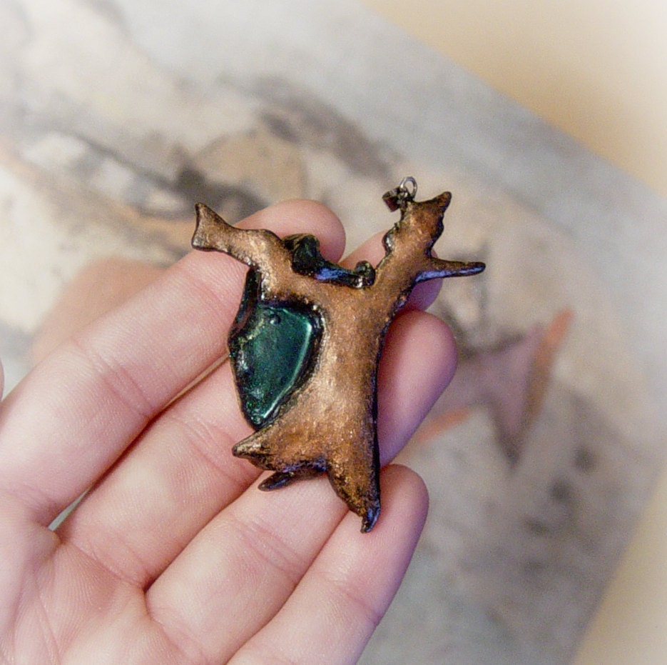 Dali's melting clock art pendant, art jewelry, wearable art, polymer clay pendant