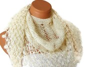 silvery cream women shawl. Fashionable shawl. Personalized weave design. Stole, capelet, shawl for woman. February trends...