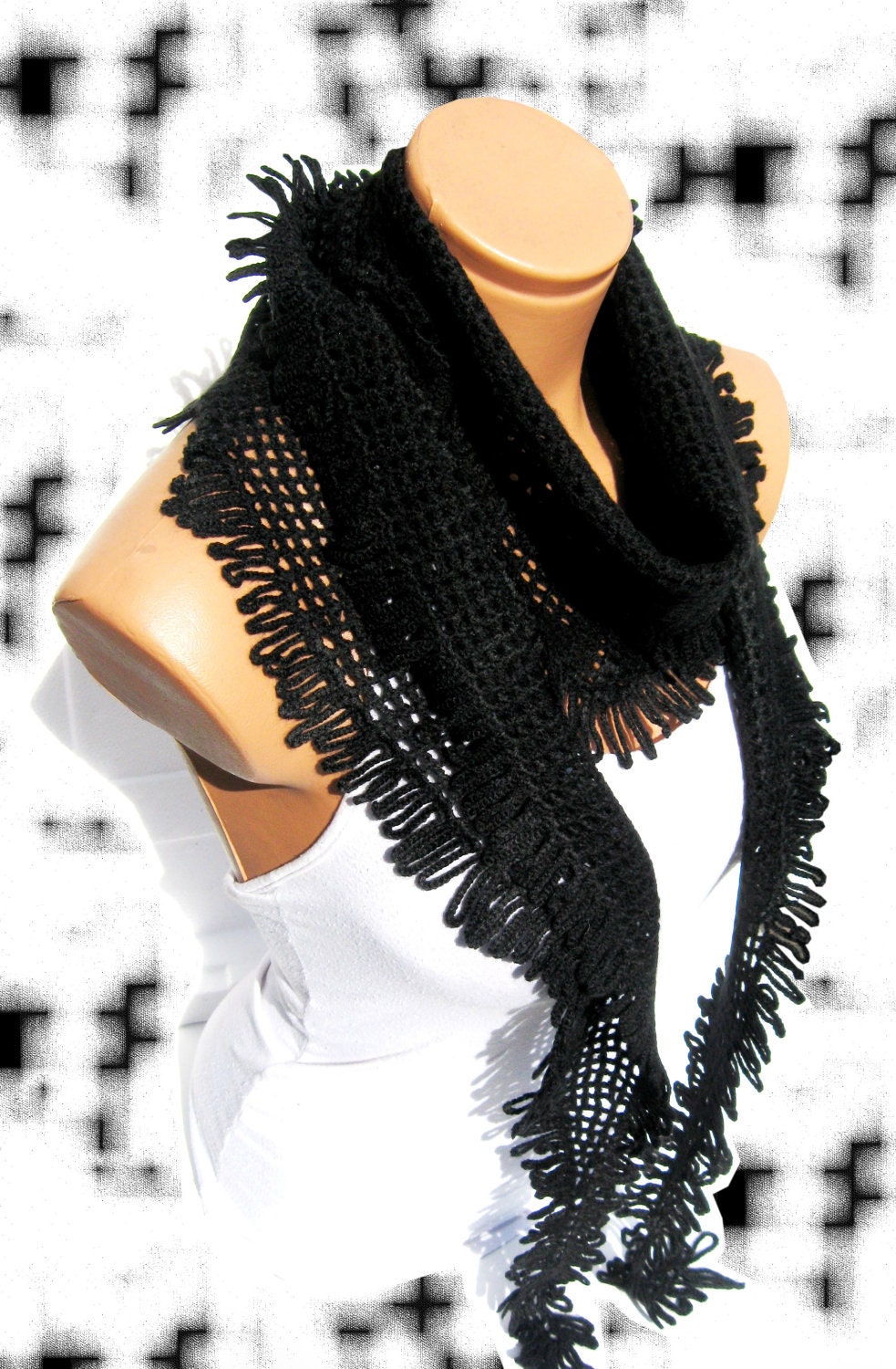 Black Nobility, 2013 trends scarf, hand knit, women scarves. Personalized Design. Latest Fashion. scarf, neckwarmer, scarflette...