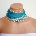 Personalized Design Turquoise Blue Scarf. Turkish Fabric Guipure Scarf ..bandana,headband,wedding,bridal,authentic, romantic, elegant,