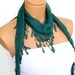 Personalized Design emerald green Scarf.Turkish Fabric Fringed Guipure Scarf ..bandana,headband,wedding,bridal,authentic, romantic, elegant,