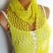Crochet Yellow Scarf, spider web scarf, Crochet Women Accessory...