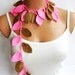 Crochet ivy, pink, caramel ivy leafs Lariat Scarf. Fashion Flower Scarves, Necklace...