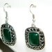 emerald-green stones, swarovski earrings, embroidered, for bridesmaids for the wedding