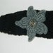 Gray Black White Crochet Headband, adult headband, 2012 trends, fashionable custom headband