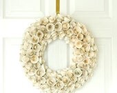 Medium Book Page Rosette Wreath 17 Inch - Upcycled Wedding, Birthday or Anniversary Gift - Spring Shabby Chic Eco Friendly Green Home Decor