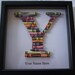 Crayon Initial in a shadow box