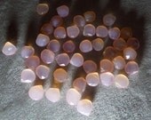 Light Peachy Pink Chalcedony Faceted Heart Briolette Gemstone Beads 9mm to 11mm