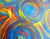 Pulse--electric circles on canvas