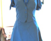 Navy Size Eight or Ten, Three Piece Luxury Silk and Wool Ensemble: Sexy and Serious